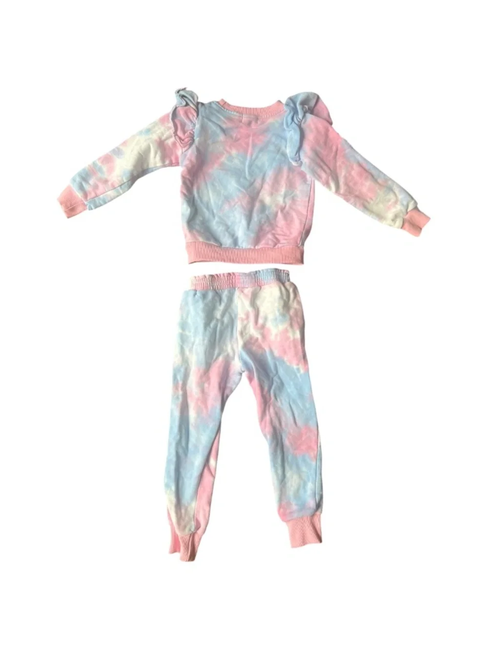 Lola + The Boys Tie Dye Sweatshirt & Jogger Set Girls Size 6 Rainbow Unicorn